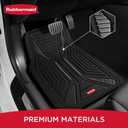 Rubbermaid Car Mat Full Set, Universal Trim-to-Fit Heavy-Duty Car Floor Mats 4-Piece Set for All Weather Protection Durable Rubber Mat for Cars, Trucks, SUVs & Vans-Black