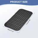 PATIKIL 27.95 x 14.17 Non-Slip Shower Mat, PET Bathtub Floor Mat with Suction Cups & Drain Holes for Shower Stall Bathroom Bathtub, Black