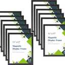 Relx 12 Pack Magnetic Sign Holder 11 x 17 Wall Mount, Self Adhesive Frames for Walls, Clear PVC Magnetic Picture Frame with Magnet Strip Border for Office, Home, Store, Restaurant Display