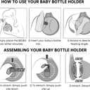 Baby Bottle Holder Hands Free, Hands Free Bottle Holder for Dad Anti-Shedding and Anti-Slip Suitable for Most Bottle Sizes-Free Hand Bottle Holder (Orange)