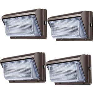 ledmo 120W LED Wall Pack Light 4 Pack Dusk to Dawn with Photocell Outdoor Commercial Industrial Lights 840W HPS HID Equivalent 5000K Security Flood Lighting for Buildings,Warehouse, Parking,Yard