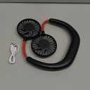 Portable Neck Fan 2500 mAh Rechargeable USB Hands-Free Mini Face Cooling Personal Double Headed Rotatable Small Fan for Working Office Reading Traveling Outdoor Sport