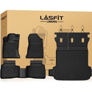 LASFIT Full Set Floor Mats for Subaru Outback 2026, All Weather TPE Custom Fit Floor Liners 1st & 2nd Row & Seat Back Mat & Cargo Mat for Outback 2026,Black