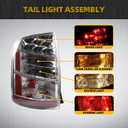 Dasbecan Driver Side Tail Light Compatible with 2006 2007 2008 2009 Toyota Prius Rear Left Tail Light Replaces# 8156147100 W/Light Bulbs