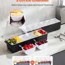 VEVOR Ice Cooled Condiment Serving Container, 6 Compartments Chilled Server, Fruit Veggie Condiment Caddy, Plastic Garnish Station Lid Dispenser Tray, for Bartending & Serving Taco Restaurant Supplies