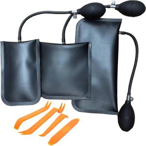 Air Wedge Bag Pump Kit, Pack of 3 air shim(Small, Medium, Large) and 4 Trim Tools Kit- Durable Inflatable Air Shim Tools for Installation