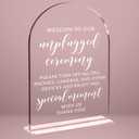 Wedding Sign Decor, Unplugged Ceremony Sign for Wedding Bridal Shower Decorations, Wedding Table Acrylic Signs Accessories for Anniversary and Event 5x7 Inch