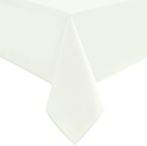 Hiasan Ivory Tablecloth for Rectangle Tables - Waterproof and Spillproof Washable Fabric Table Cloth for Dining Room Kitchen, 70 x 120 Inch
