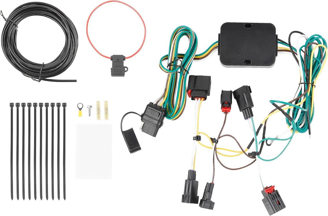 Dasbecan 56426 Trailer Wiring Harness Compatible with Jeep Grand Cherokee 2014-2021 Vehicle-Side Custom 4-Pin