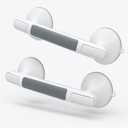 2 Pack Grab Bars for Bathtubs and Showers, Suction Grab Bar, Heavy Duty Shower Handle Removable Bath Handrails for Seniors and Elderly, Bathroom Safet