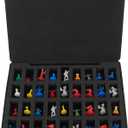 Hard EVA Minature Figure Box - 36 Slot Figurine Carrying Case,Pre-grooved Foam Layer Compatible with DND & All Small Based Miniatures (Case Only)