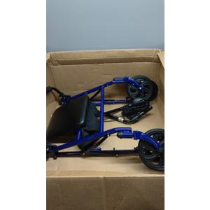 Drive Medical 10257BL-1 4 Wheel Rollator Walker With Seat, Steel Rolling Walker, Height Adjustable, 7.5" Wheels, Removable Back Support, 300 Pound Weight Capacity, Blue