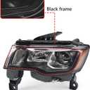 Huray Left Headlight Assembly for Jeep Grand Cherokee 2017-2021 [Only for Halogen Type] [Black Bezel] OE Headlamp Replacement Driver Side