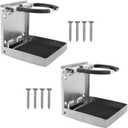 YaeMarine Stainless Steel Adjustable Folding Drink Holder Cup Holder for Marine/Boat/Caravan/Car (2)