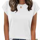 Zeagoo Womens Tops Summer Casual Cap Sleeve Tshirts Shirts Business Dressy Spring Fashion Outfits Trendy Clothes (XL)