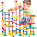 Marble Run for Kids - 133 PCS Construction Building Blocks Toys with Plastic Marbles, Maze Marble Track STEM Educational Toy, Birthday Gifts for Boys and Girls