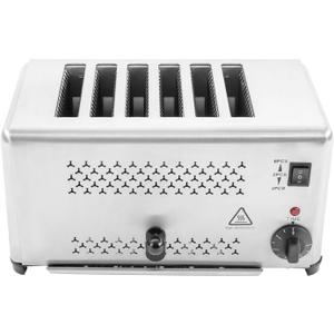 Commercial Toaster 6 Slices Conveyor Toaster Stainless Steel Bread Baking Machine Home Restaurants Bakery Use For Bun Bagel Bread Toast Meatloaf Sandwiches 1680w 110v (Patterned Model)