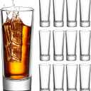 Ruckae 12 Pack 2 OZ Shot Glasses Set Clear Shot Glasses Bulk with Heavy Base Bar Cylinder Glass Shot Cups for Vodka Tequila Whiskey Liquor Cocktail (Cylinder Shaped)