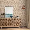 Floral Wallpaper Peel and Stick Wallpaper Boho 17.3"197" Vintage Floral Contact Paper for Cabinets Removable Self Adhesive Wall Paper for Bedroom Butterfly Flower Mural Decor Vinyl Roll