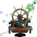 Action-Aquarium Skeleton Pirate Captain Ornament Fish Tank Landscape Decoration