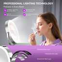 Auxmir 9" Large Lighted Makeup Mirror with Magnification, 1X/30X Double Sided Magnifying Mirror with Adjustable Height, Rechargeable Vanity Mirror with 3 Color Dimmable Lights, 360 Rotation