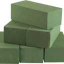 Floral Foam Blocks for Fresh and Artificial Flowers, 6 Pcs Each 8" L x 4" W x 2.8" H Wet and Dry Green Florist Foam for Weddings, Birthday Parties and Holiday Decorations