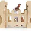 HIIMALEX Extra Large Bunny Castles Hideout Split Balcony for Indoor Bunnies Climbing Tower with Tunnel Sturdy House for Rabbits Ferrets Guinea Pigs Hamsters Ventilated Enrichment Toys Habitat