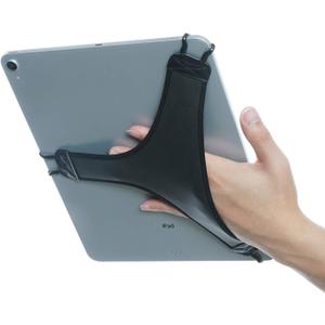 TFY Hand Strap Holder Finger Grip with Soft PU, Compatible with iPad Pro 12.9" and More (Black)