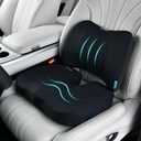 FLORICH Car Seat Cushion and Back Support for Office Chair Memory Foam Chair Cushions Pressure Relief Seat Pads with Gel Massage Point Lumbar Support(Black)