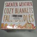 2 x Fall Home Decor, Autumn Wooden Sign Decor Desk Sign Sweater Weather Wooden Block Sign Rustic Home Shelf Wall Decoration