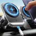 LISEN for MagSafe Car Mount Charger for iPhone 16, 15W Wireless Universal Vent Charger for iPhone 16 Car Accessories Magnetic Phone Holder Mount, Fits iPhone 16 15 Pro Max (Black)