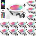 3" Smart Recessed Light 12Pack, Compatible with Alexa Google Home, WiFi & Bluetooth, RGBCW, 2700K~6500K CCT Selectable, Dimmeble, Multicolor, 3 Inch Remote Control Can-Killer LED Downlight