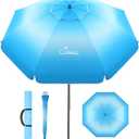 UIRWAY 7.5FT Beach Umbrella, Heavy Duty Windproof Beach Umbrellas with Sand Anchor & Tilt, Sun Protection Portable Beach Umbrella with Carrying Bag for Beach, Patio Garden Pool Outdoor
