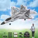 F22 Remote Control Airplane 4 Channel with Lights, 2.4G RC Fighter Plane with 6-axis Gyro Stabilizer for Beginner, RTF RC Plane 2 Batteries 37min Flight Time - 19in*14in