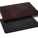 Flash Furniture 42x30" Reversible Table Top, Black/Mahogany | Reversible Laminate Top, Durable Construction