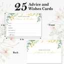 2 x Greenery Advice And Wishes Cards For The Mr And Mrs, Blank Well Wishes For Baby Shower, Bridal Shower And Graduation Party, Wedding Advice Cards 4x6, Pack of 25 -G19