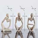 Sand Thinker Statues Home Decor, Set of 3 Pcs White Resin Trendy Abstract Art Sculpture Collectible Figurines Home Office Coffee Shops Desktop Decoration Aesthetic Ornaments