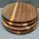  4 Pcs Acacia Wood Lazy Susan Organizers Lazy Susan Turntable for Cabinet Non Skid Kitchen Tray for Counter Pantry Spice Salt Pepper Olive Oil Table Organization and Storage (14 Inch)