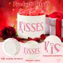 2 x WATINC Valentines Day Candy Dish Mini Ceramic Bowl, Wishes Candy Cane Tiered Tray Decor,Love Heart Snack Sweets Table Shelf Accents Gift for Party Home Kitchen (Kisses)