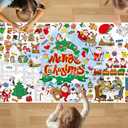 2 x PADTIC Giant Coloring Poster,35x72inch Versatile Merry Christmas Paper Coloring Tablecloth,DIY Christmas Tree,Santa Claus,Gnomes,Elk,Snowman Table Cover Kids Art Crafts Home Classroom Party Supplies