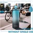 Opard 30oz/32oz Sports Water Bottle with Leak Proof Flip Top Lid BPA Free Tritan Reusable Plastic for Gym and Outdoor, Travel Water Bottle with Straw (Blue Waves)