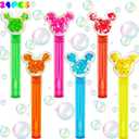 Mouse Party Favors 24Pcs Glitter Mouse Ear Bubble Wands for Kids Cute Bubble Wand for Birthday Party Supplies Classroom Prizes Pinata Goodie Bag Stuffers Gifts