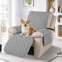 100% Waterproof Recliner Chair Covers, Recliner Cover Stay in Place, Chair Covers for Recliners, Recliner Covers Washable with Pocket, Elastic Straps for Pets, Dogs and Kids (Light Gray, 30")