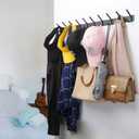 WEBI Coat Rack Wall Mounted,24 Inch 8 Hooks for Hanging Coats,Hook Rack Hook Rail Coat Hanger Wall Mount for Backpack,Clothes,Jacket,Black,2 Packs
