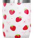 30oz Strawberry Flip Tumbler With Handle Lid and Straw,Strawberry Floral Coffee Mug Cup Water Bottles,Strawberry Themed Gifts for WomenStrawberry Decor Stuff Accessories