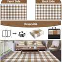 COZYLOOM Plastic Straw Rug Waterproof 9x12 Outdoor Rug Modern Geometric Patio Rug Indoor Outdoor Large Throw Carpet Reversible Camping Mat for Rv Baclony Picnic Backyard Deck Porch Beach, Brown