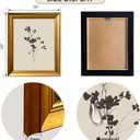 Gold Framed Neutral Floral Sketch Painting Vintage Flower Wall Art Minimalist Botanical Fine Art Print Artworks for Living Room Bedroom Bathroom Home Cottage Core Decor, 20"L x 16"W