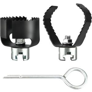 Drain Auger Attachment Set for 4"-8"Pipe Cleaning 1-3/16"(30MM) 3-Pack Spiral Cutter,Grease Cutter and Pin Key Compatible Drain cleaning Machine 1-1/4,6/5 and 1-1/2Cable