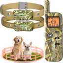 Wireless Dog Fence System for 2 Dogs Electric Fences for Dogs Training Collar with Remote Shock Collar for Dogs Ultrasonic Trainer Portable Outdoor Safe Pet Containment System with 2 Collars