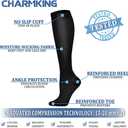 CHARMKING Compression Socks for Women & Men Circulation (8 Pairs) 15-20 mmHg is Best Support for Athletic Running, Cycling (Black, S)